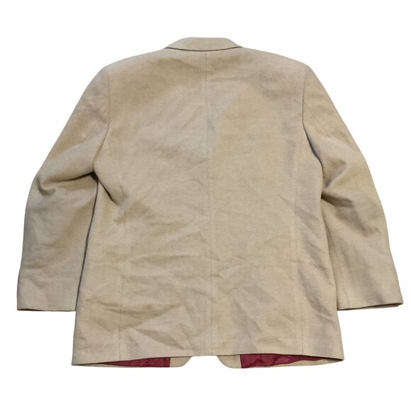 VTG CAMEL HAIR BLEND SPORT COAT SZ 41S TAN RALPH LAUREN LINED STRUCTURED MENS - Picture 2 of 7